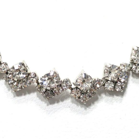 Charming Charlie Clear Rhinestone Choker Necklace, Diamond Pattern, 19 Inches - Picture 2 of 7